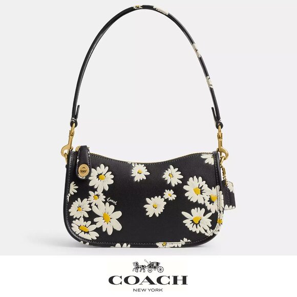 🌸 Coach Swinger Bag 20 With Floral Print - Picture 1 of 12